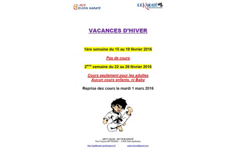 Vacances d'Hiver 2016